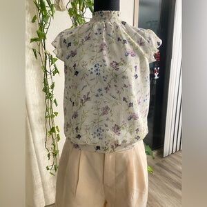 Express Floral Blouse in Purple and Green